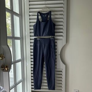 Women's Dark Blue Leggings and Top Set